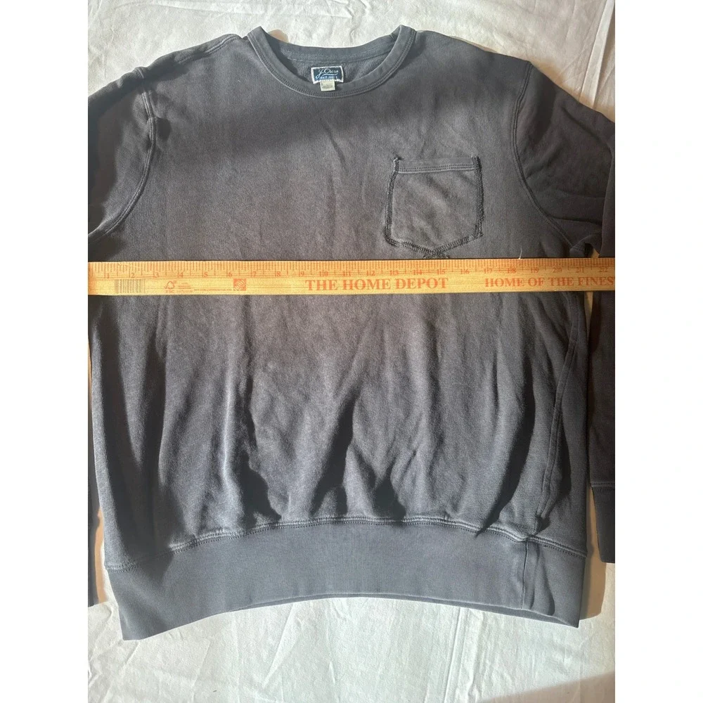 J. Crew Sweatshirt Mens Large Gray  Pocket Crewneck Pullover